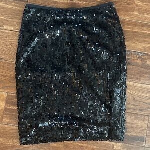 Calvin Klein Black Sequin Pencil Skirt